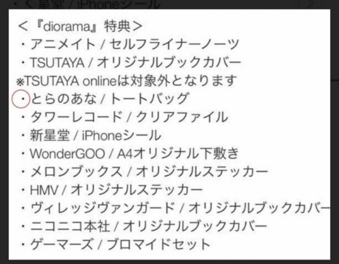 【新品未開封】米津玄師　diorama 特典　トートバッグ　とらのあな特典