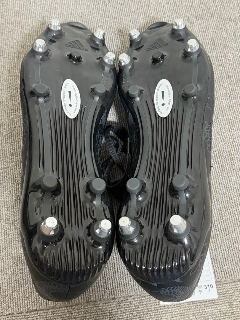 adidas ラグビースパイク ブラック/ホワイト　31.0