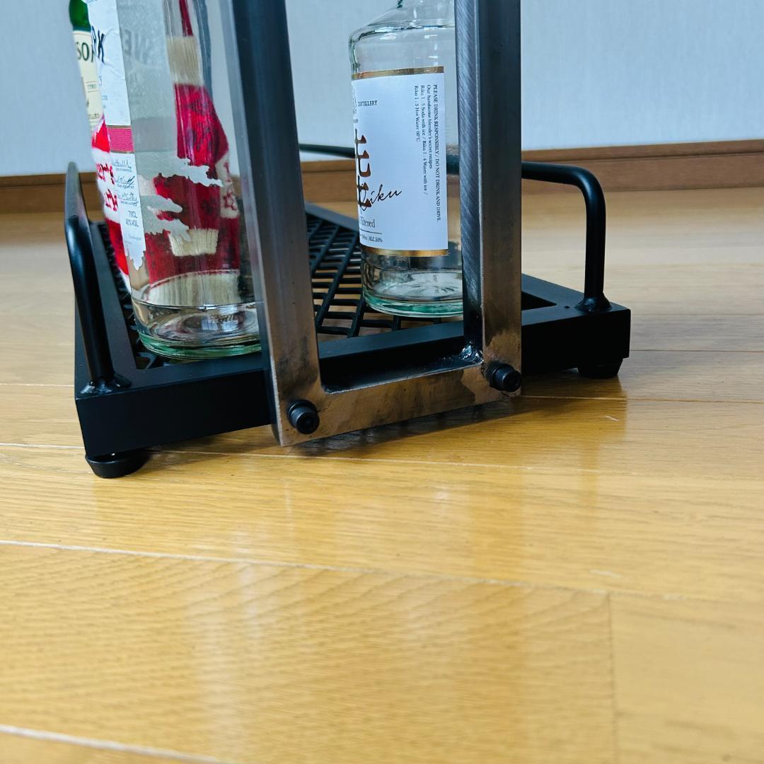 新年セール　インダストリアル　アイアンバーワゴン　ウィスキーラック　重厚溶接