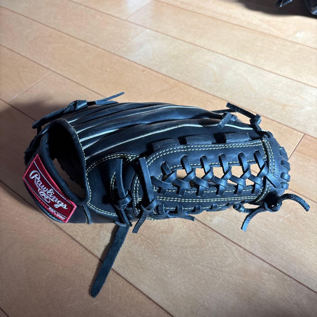 Rawlings 黒 野球グローブ レースアップ