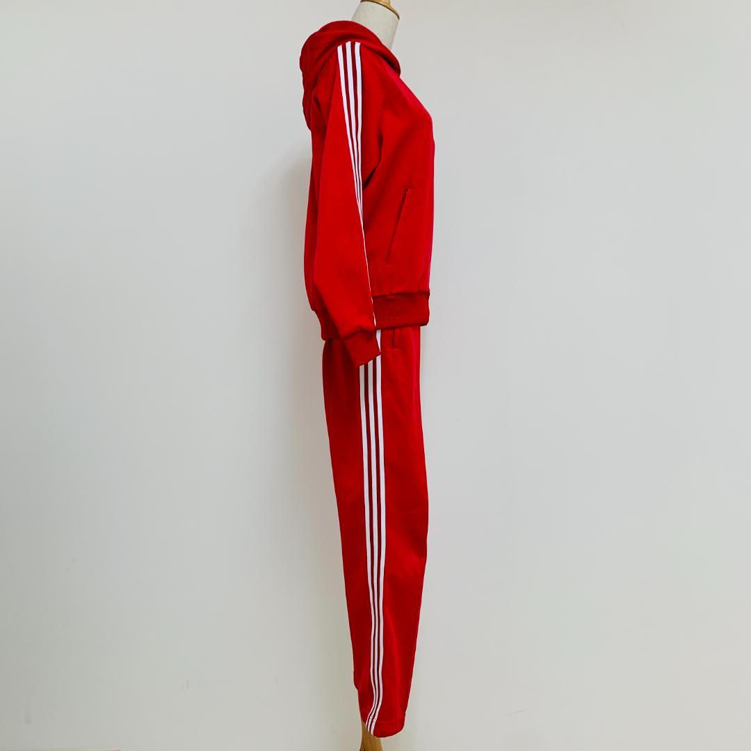 希少 保存◎ デサント製 adidas トラックスーツ 赤 日本製 90s後期