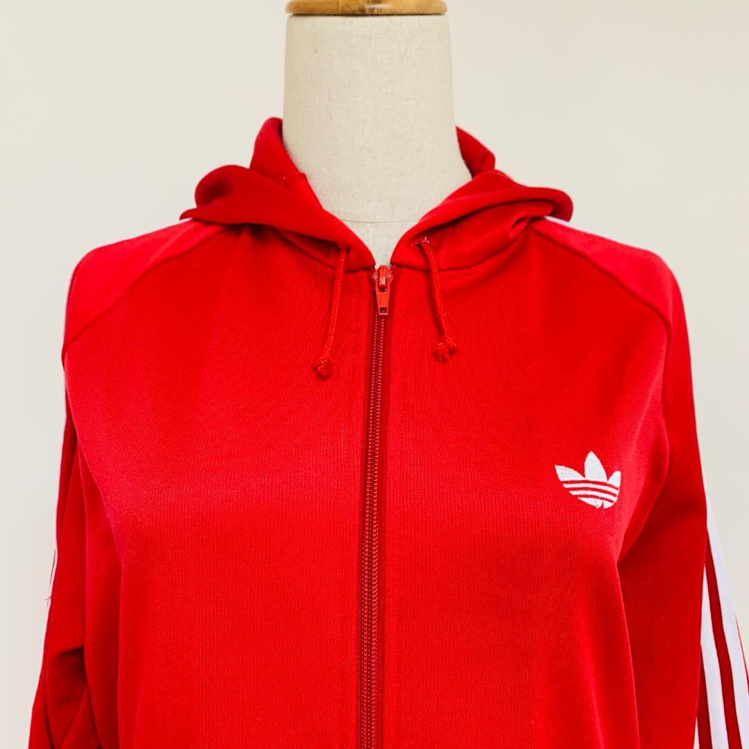 希少 保存◎ デサント製 adidas トラックスーツ 赤 日本製 90s後期
