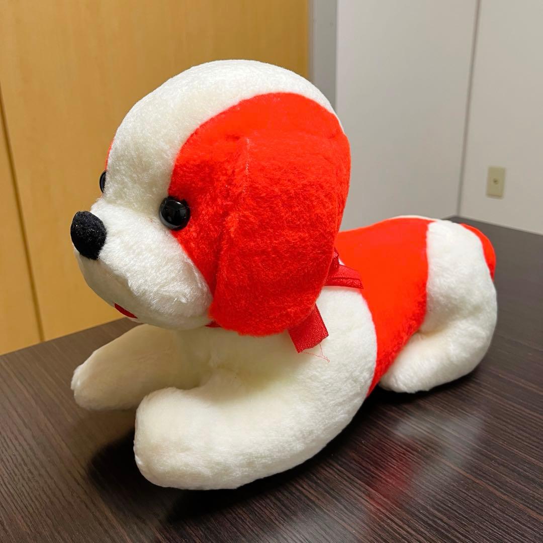 希少 当時物 】 おがくず ぬいぐるみ いぬ イヌ 犬 赤色 レトロ 昭和レトロ