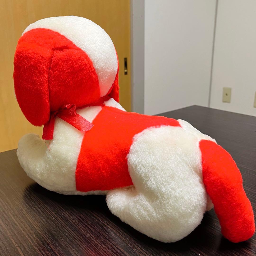 希少 当時物 】 おがくず ぬいぐるみ いぬ イヌ 犬 赤色 レトロ 昭和レトロ