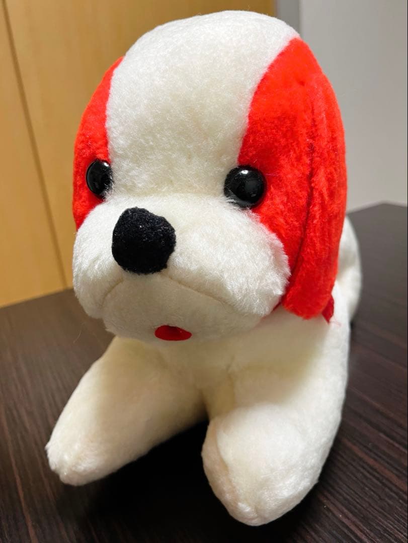 希少 当時物 】 おがくず ぬいぐるみ いぬ イヌ 犬 赤色 レトロ 昭和レトロ