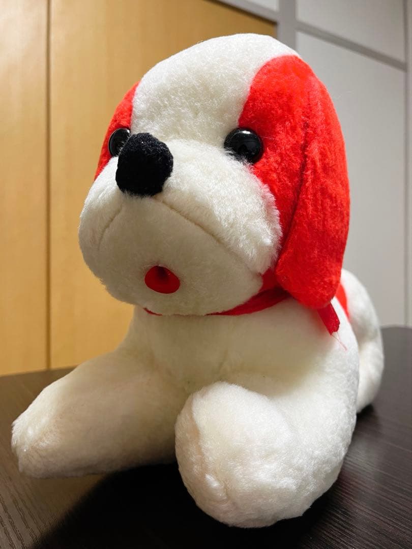 希少 当時物 】 おがくず ぬいぐるみ いぬ イヌ 犬 赤色 レトロ 昭和レトロ