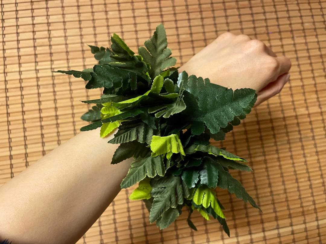 【4ペア】フラダンス　3色シダ　クーペエ　 両手用　長さ約25cm