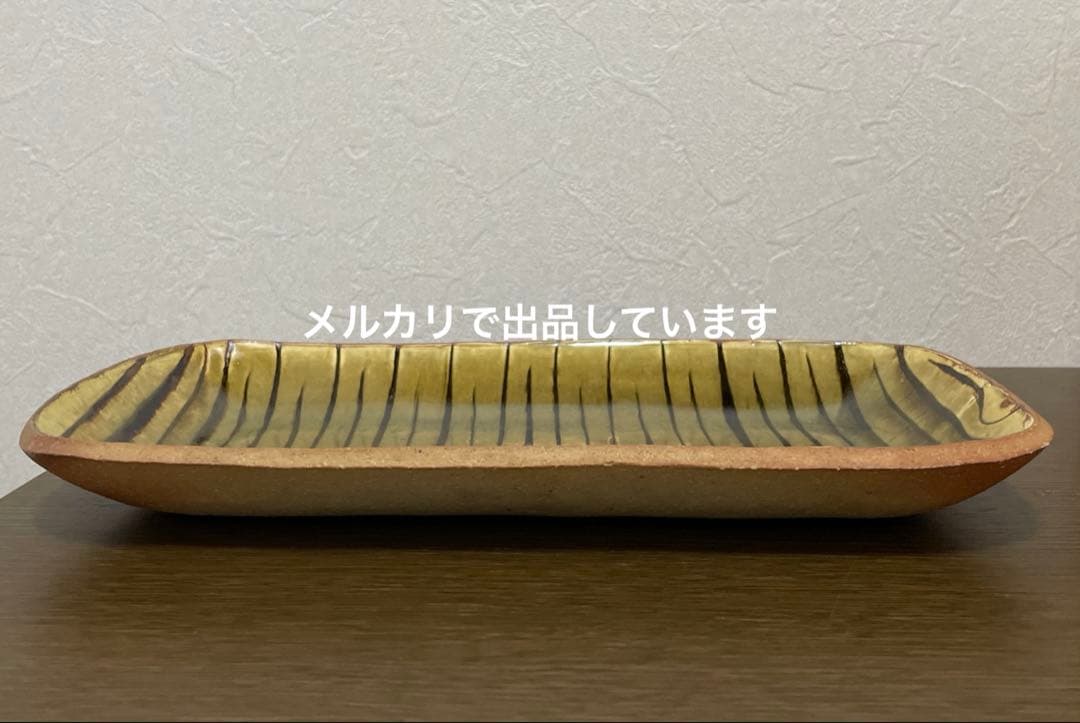 【新品未使用】生畑皿山窯 前野直史 スリップウエア 長皿 31cm 京都
