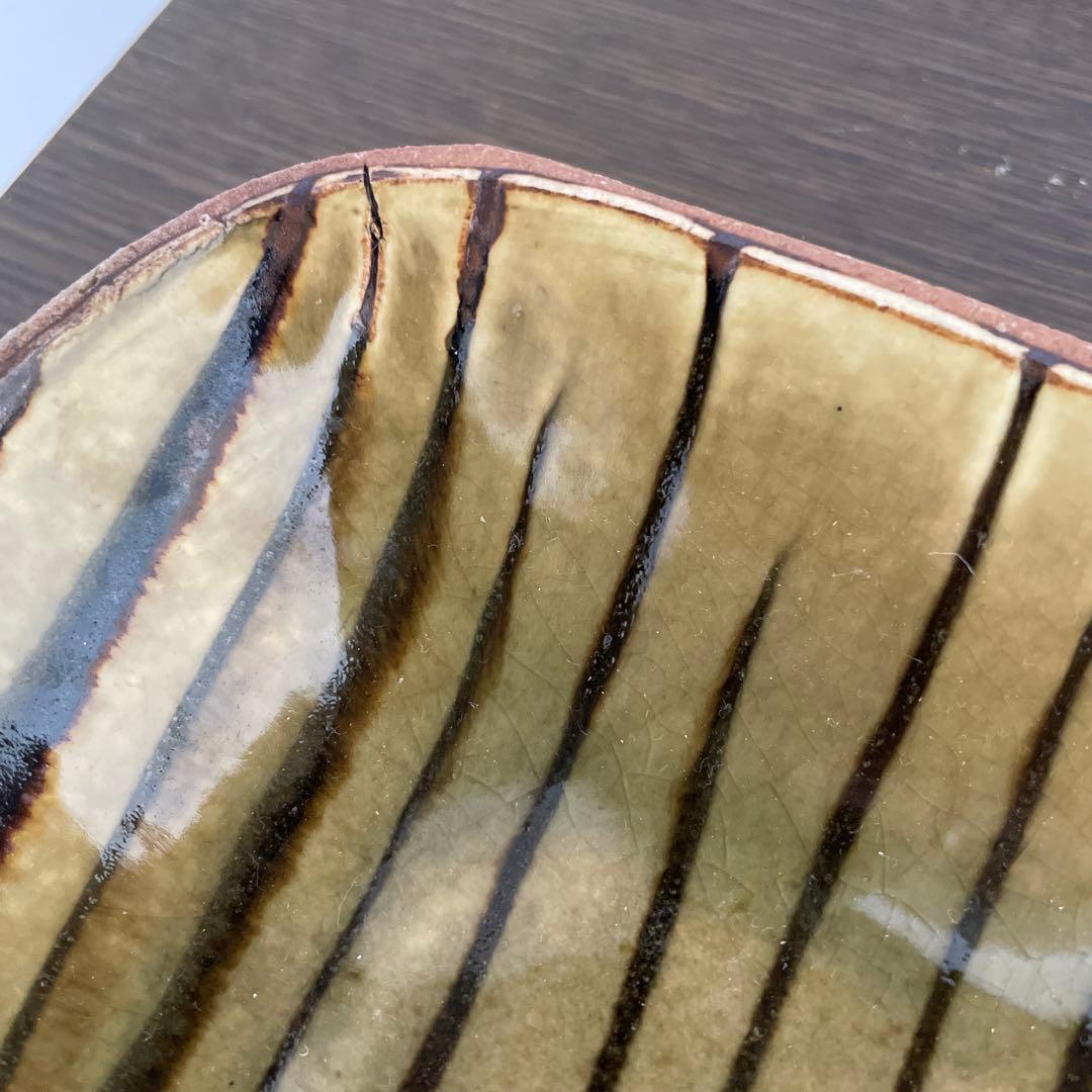 【新品未使用】生畑皿山窯 前野直史 スリップウエア 長皿 31cm 京都