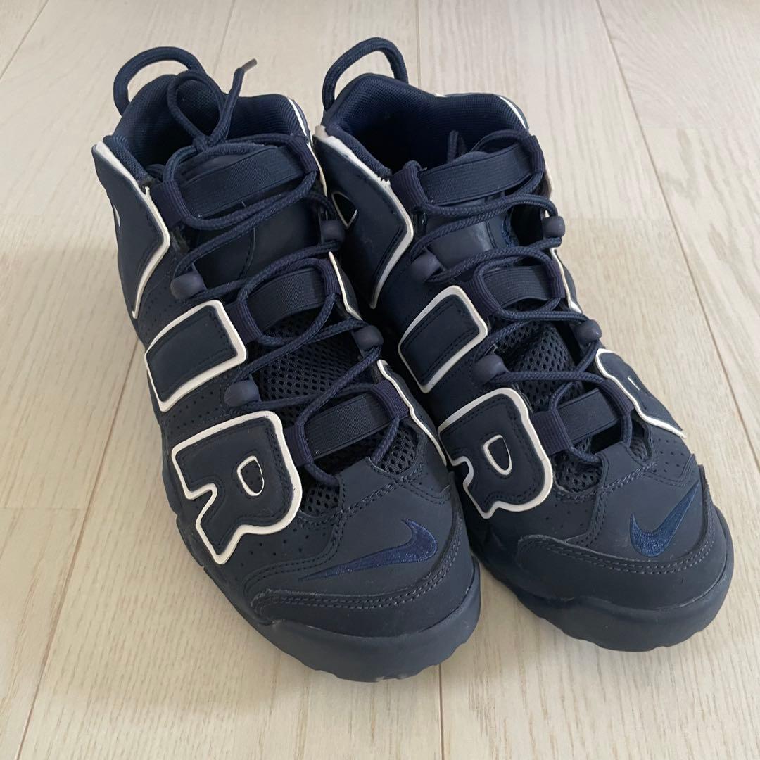 【nikeナイキ】モアテン レディース25cmネイビーMORE UPTEMPO