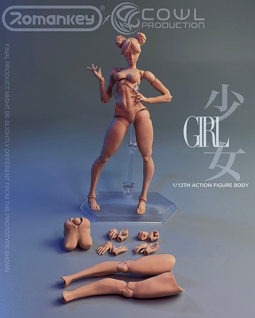ROMANKEY COWL 1/12 girl body　YELLOW 素体