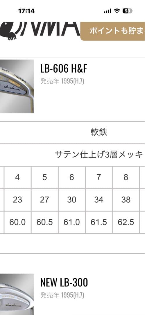 ホンマアイアンセット ９本セット　金モグラＬＢ６０６