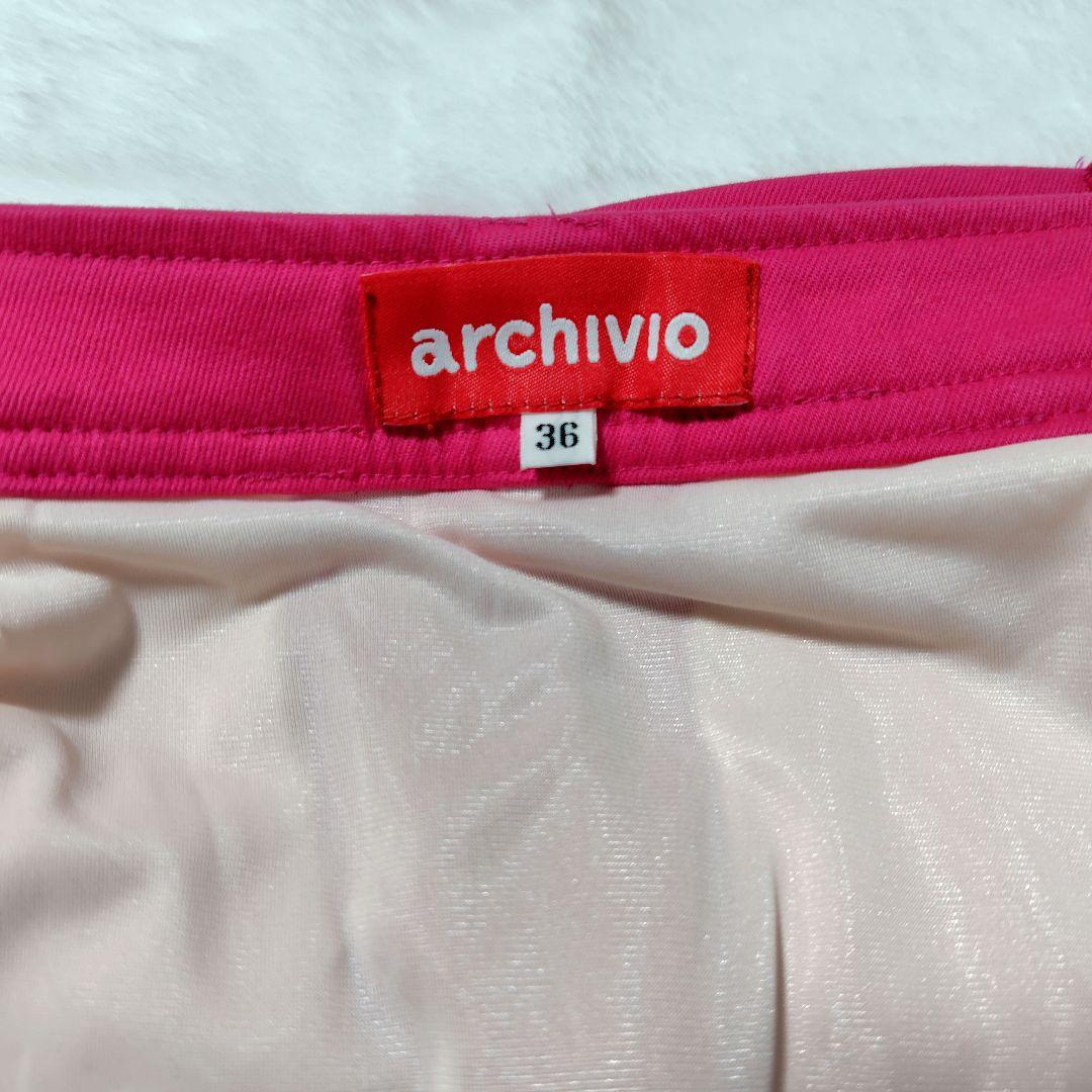 archivio アルチビオ ゴルフスカート 36 ピンク ロゴ