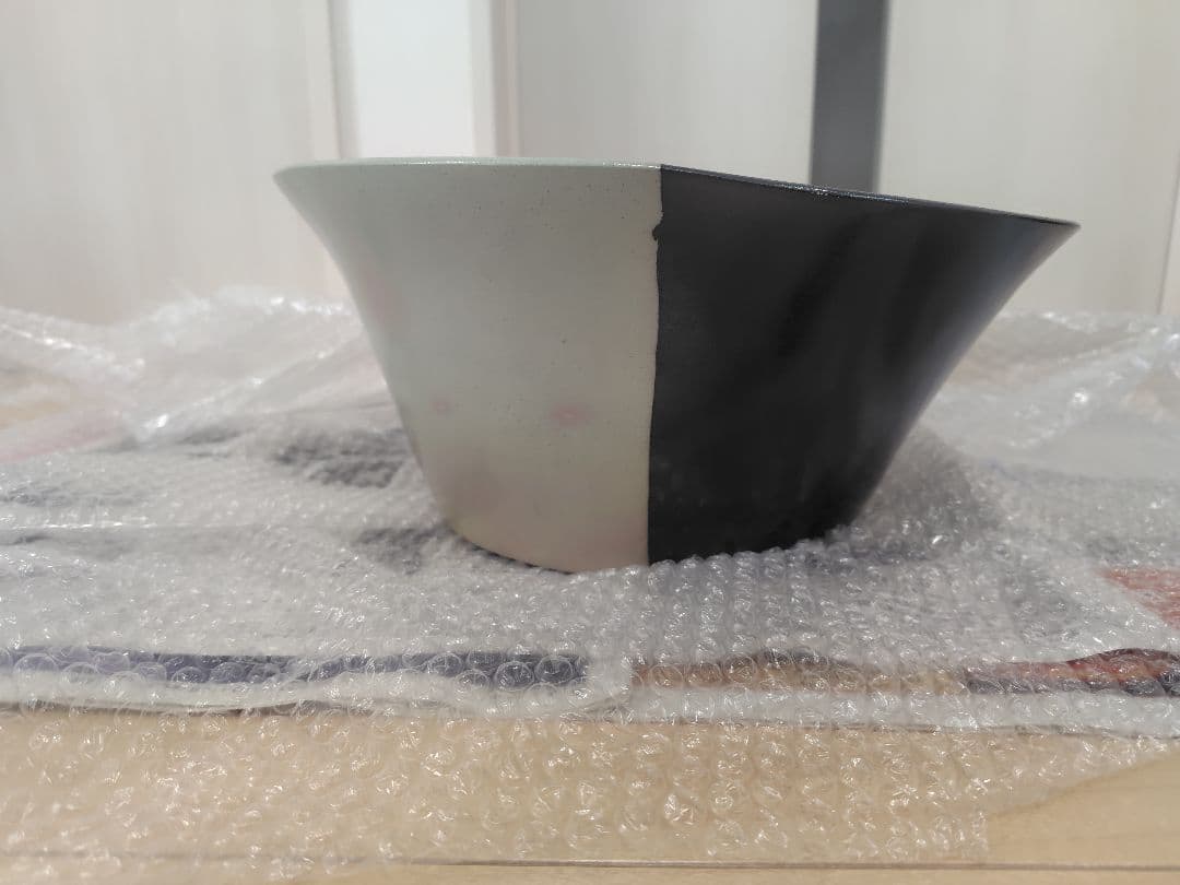 ■新品■伊藤雄志練り込み陶器花器黒ダークブラウン青ブルーグレー鉢カバー常滑焼