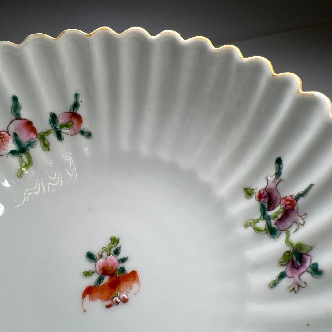 専用　中国美術　大清雍正年製　粉彩菊割鉢　幅15.8㎝　東Y8-0310④タサチ