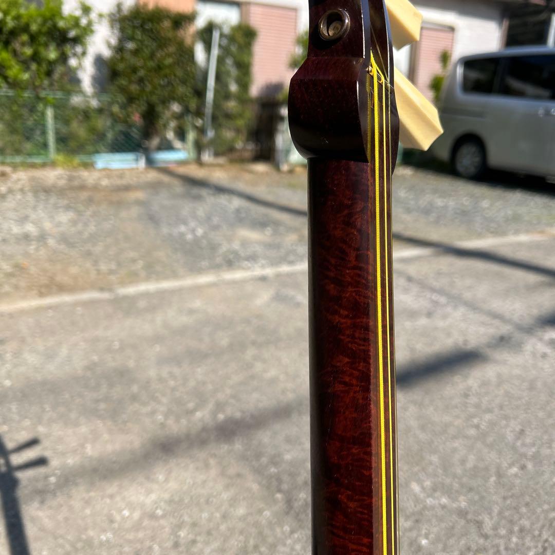 紅木津軽三味線　太竿　金細　綾杉　トチ多数