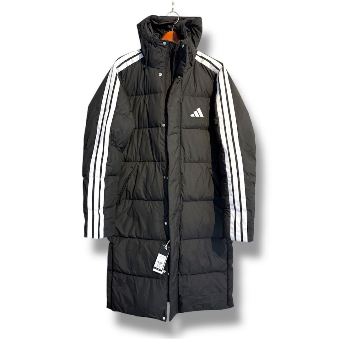 adidas 防寒ロングダウンコート 黒 Lサイズ