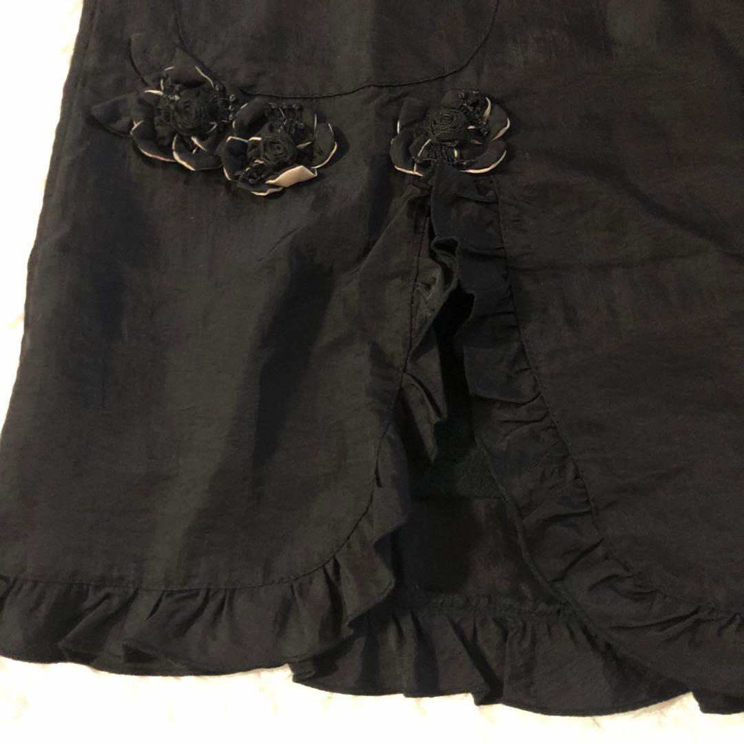 新品 お花モチーフ あったかエプロンドレス ワンピース