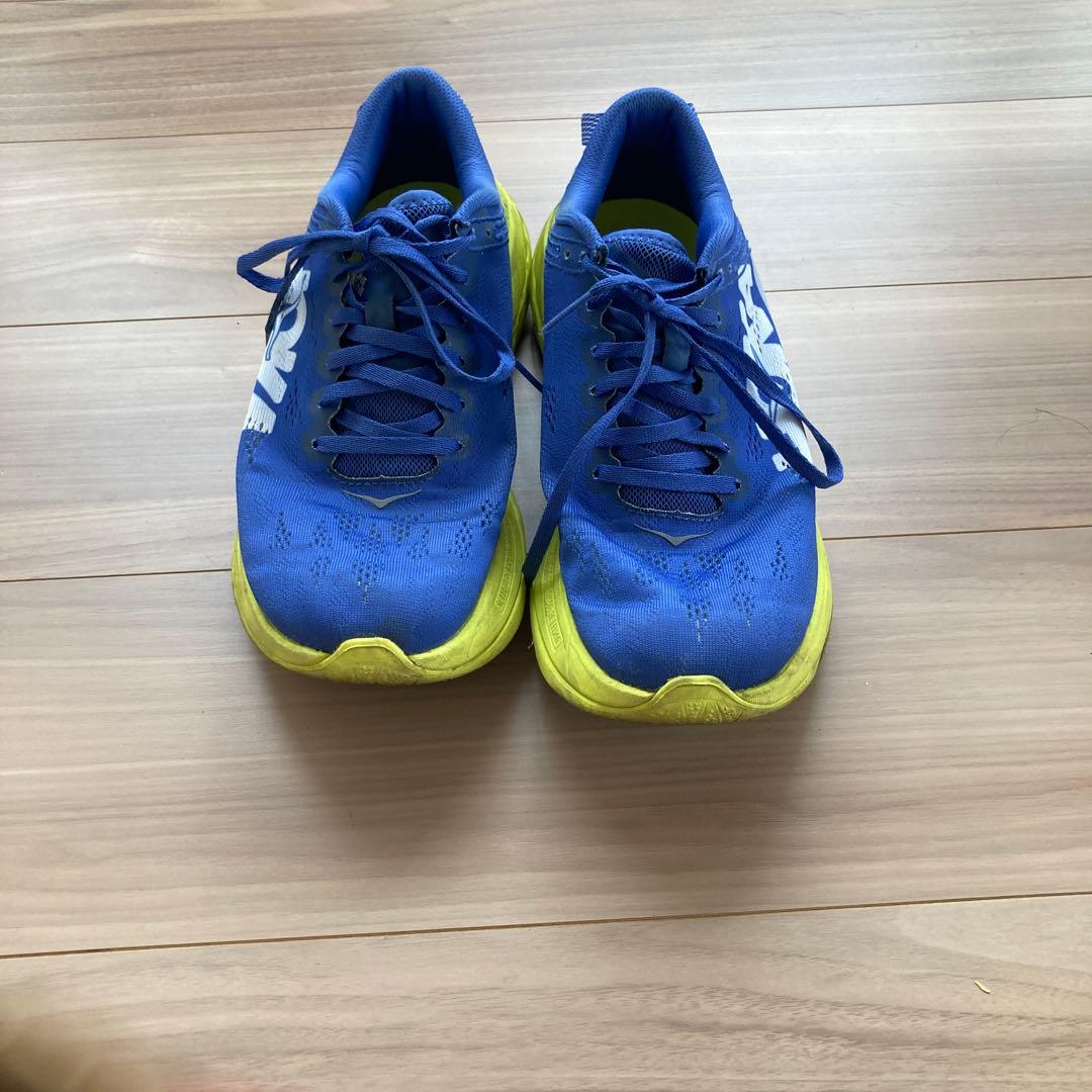 HOKA カーボンXランニングシューズ 青/黄