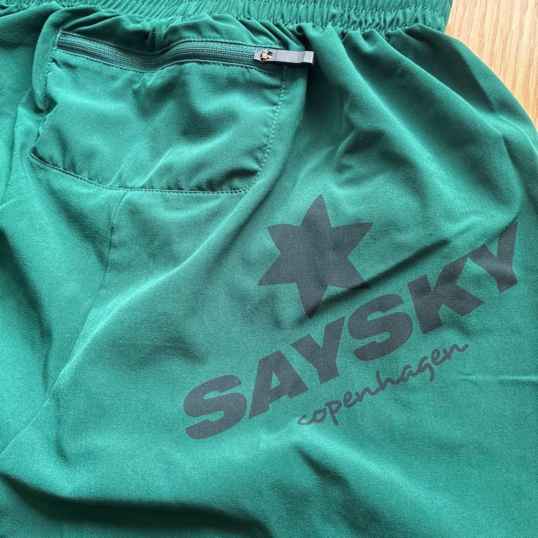 SAYSKY ダークグリーン インナー付きショートパンツ