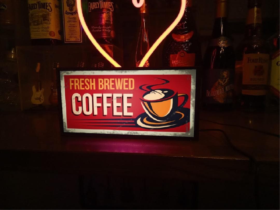 コーヒー 喫茶 ヴィンテージ サイン ランプ 看板 置物 雑貨 ライトBOX