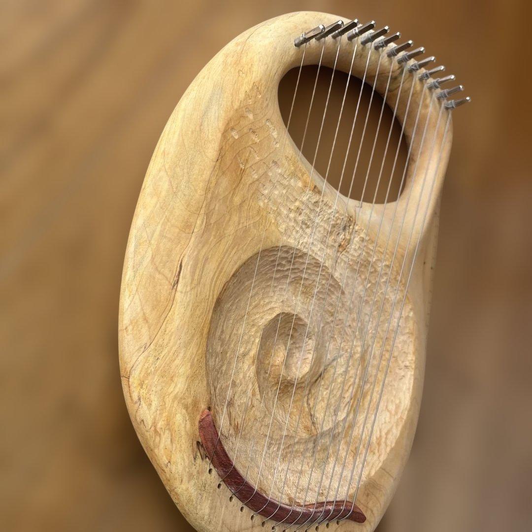 キンダーハープライヤー木製ハープ 13弦無垢手作り