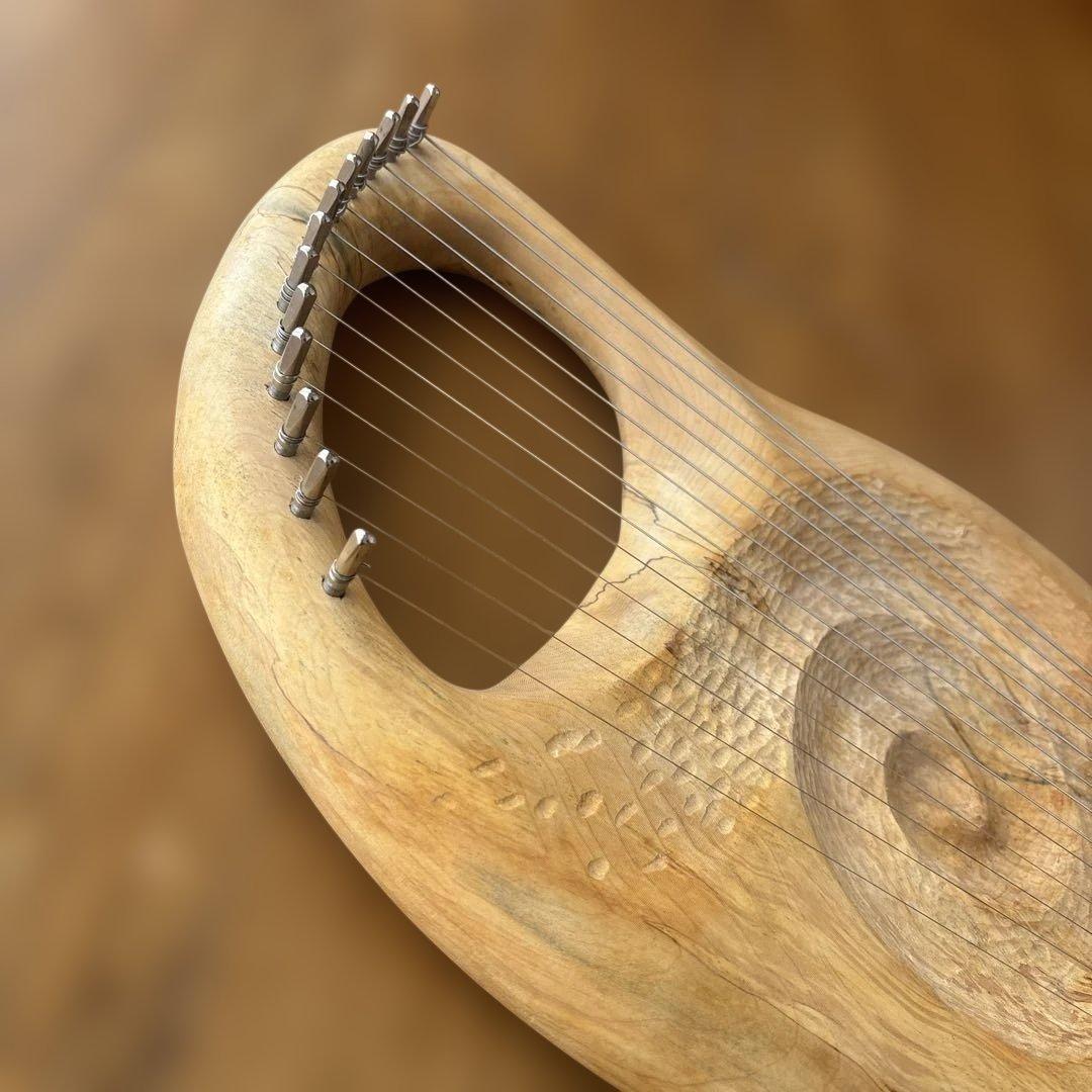 キンダーハープライヤー木製ハープ 13弦無垢手作り