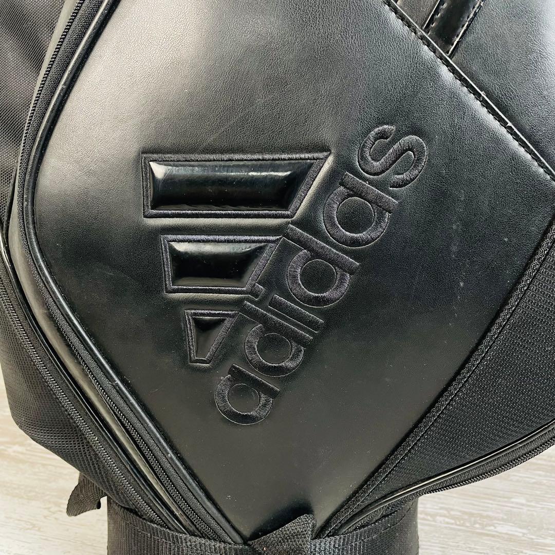 adidas アディダス　3ライン　ゴルフキャディバッグ　ブラック9型