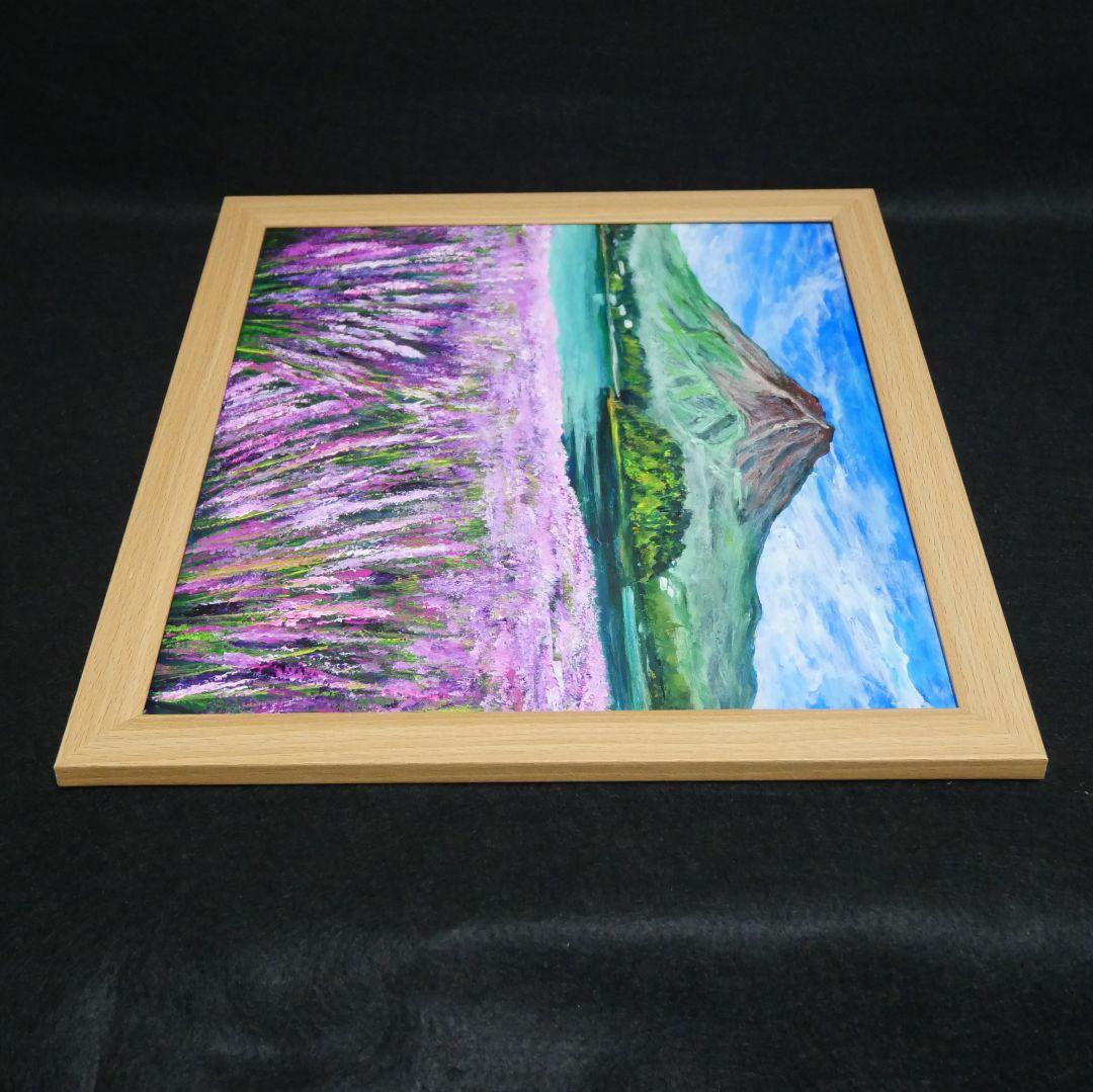 油絵 油彩 油彩画 絵 絵画【富士山とラベンダー畑】