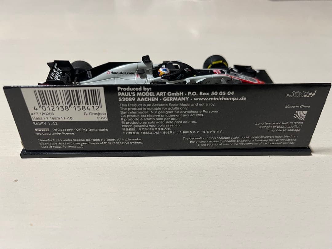 ミニチャンプスHAAS F1 VF-18 R. GROSJEAN 2018