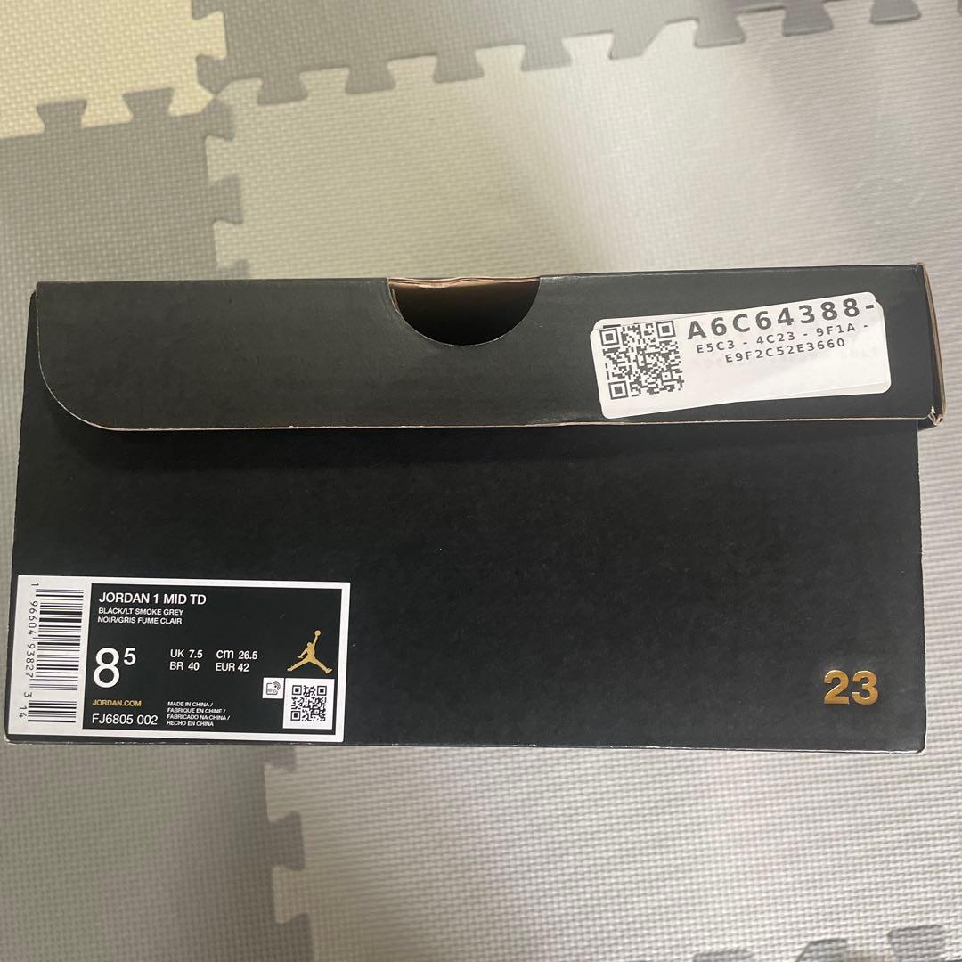 シューズ NIKE Jordan 1 Mid TD black/lt smoke grey