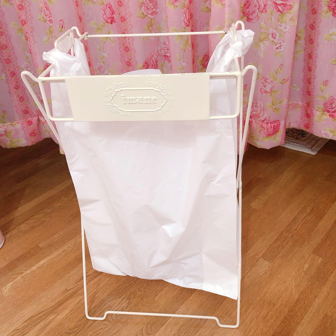 未使用 イマン ゴミ袋ラックimane刻印プレート ゴミ箱/マニー 無印 イケヤ