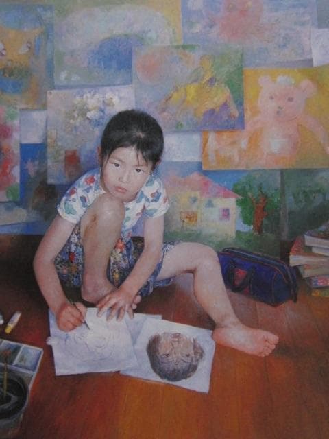李志宏、【画】、希少な大判額装用画集より、美品、日本人画家