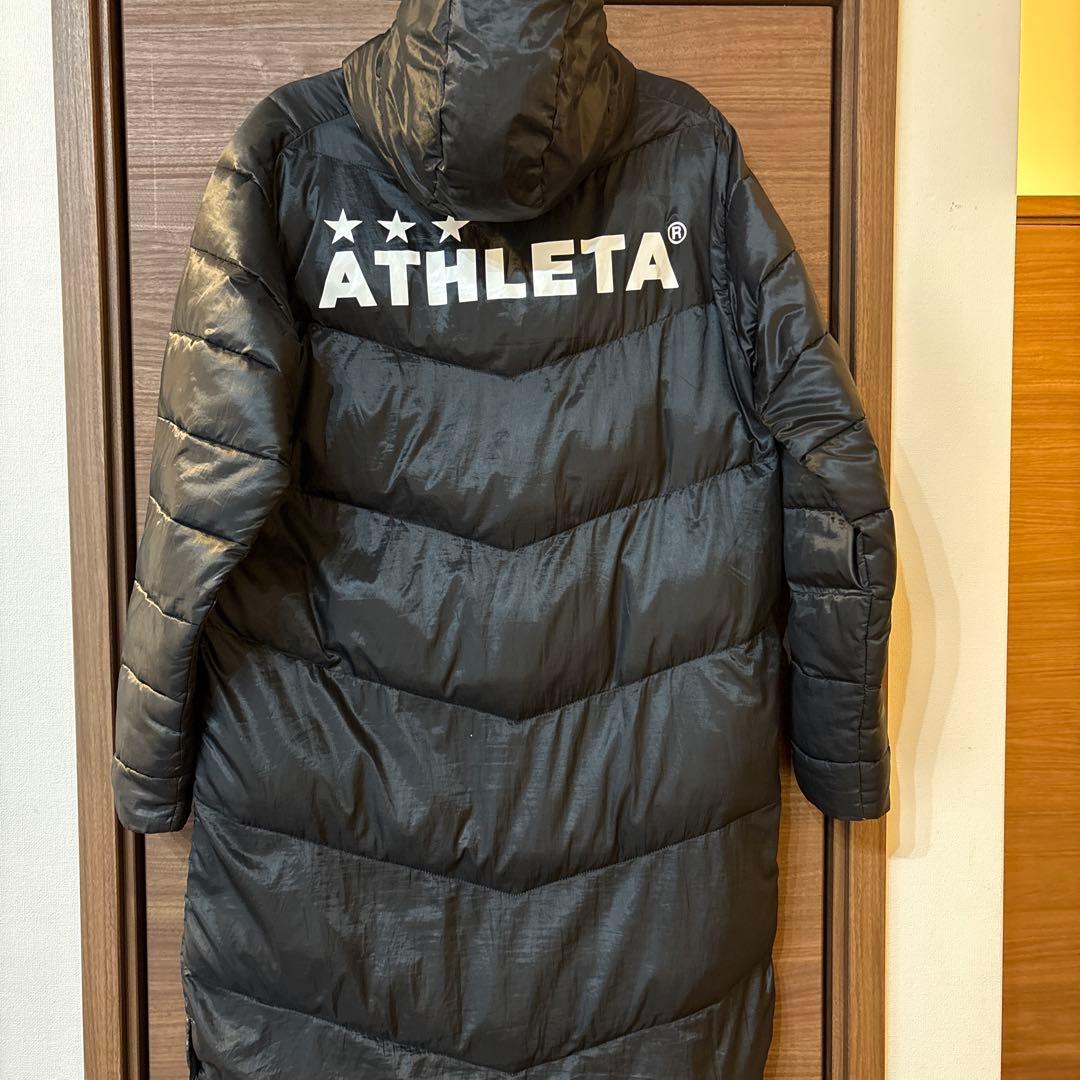 ATHLETA ブラック ダウンベンチコート