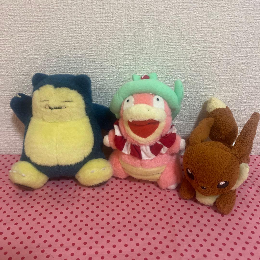 トミー ポケモン　等身大ピカチュウ、カビゴン、ヤドキング、イーブイぬいぐるみ