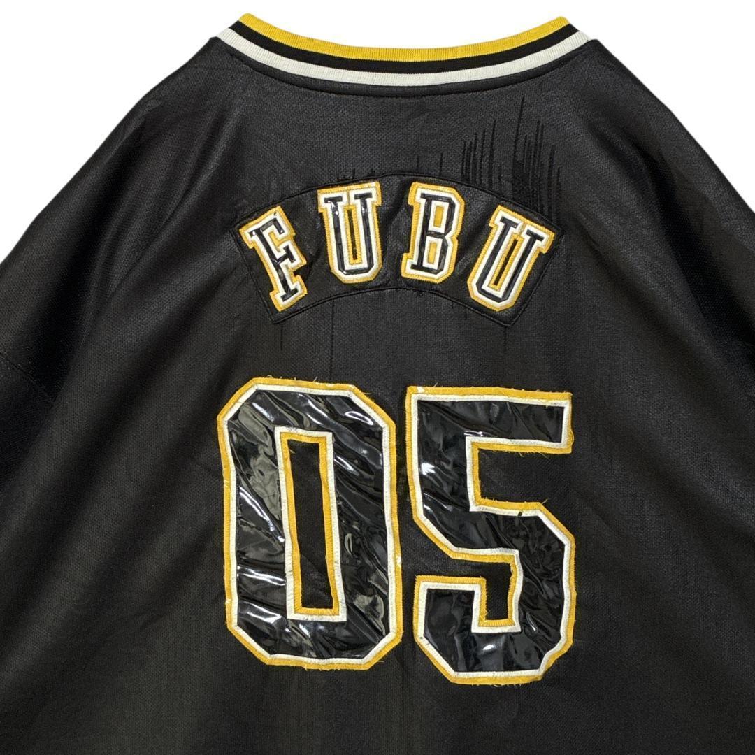FUBU フブ ゲームシャツ ユニフォーム 刺繍ロゴ 3XL 黒 ヒップホップ