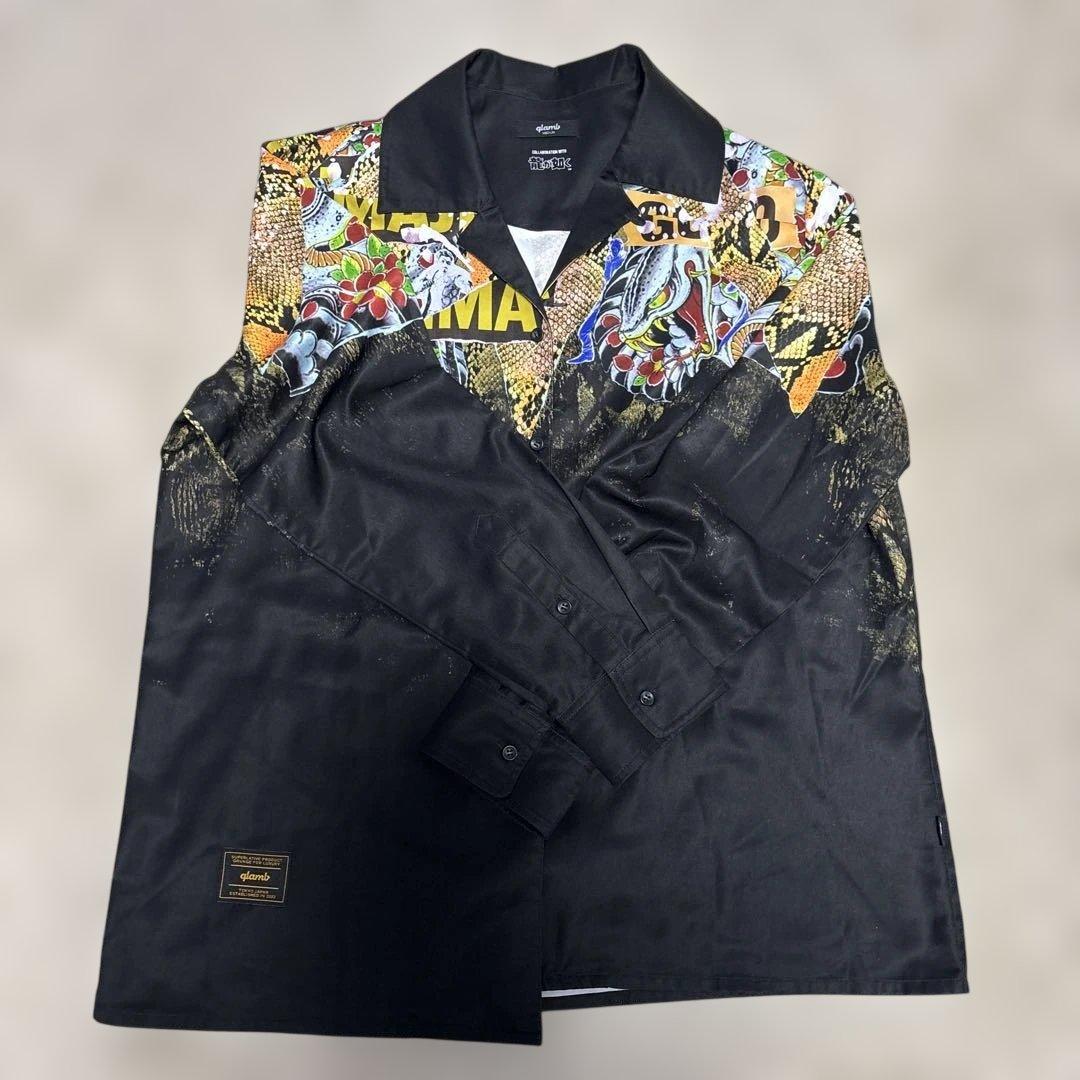 glamb × 龍が如く　長袖シャツ　真島吾朗　ブラック　Mサイズ