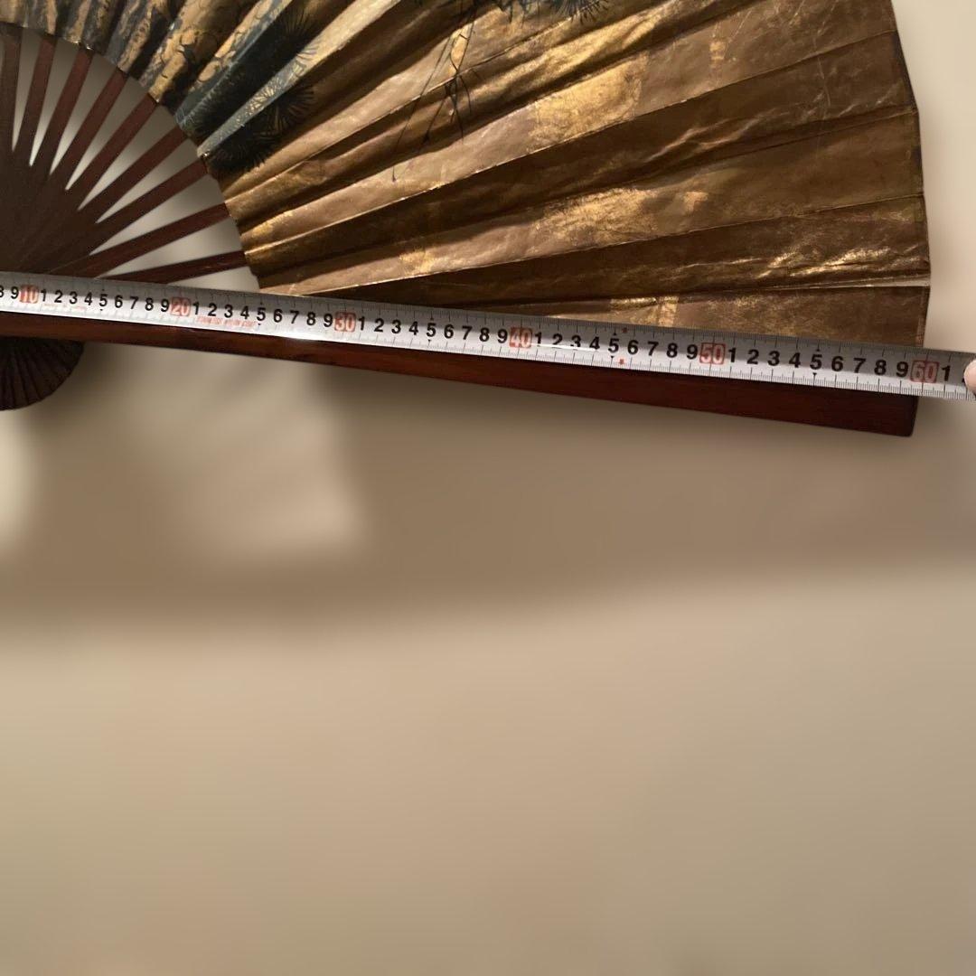 鶴と松の金色扇子・大型