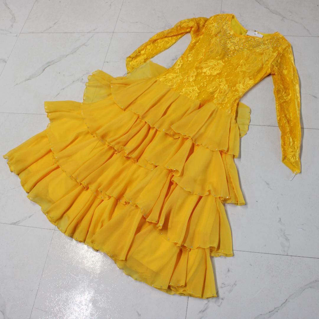 【美品社交ダンス衣装】ワンピース ドレス チョーカー primaboutique