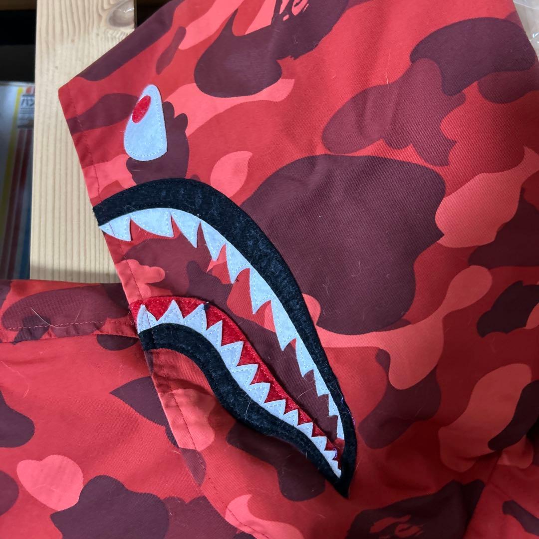 BAPE シャークフード レッド迷彩ウェア