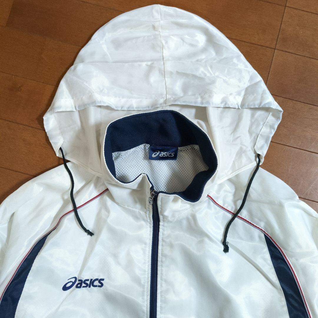 asics 防寒 上下セット アップウエア ホワイト/ネイビー