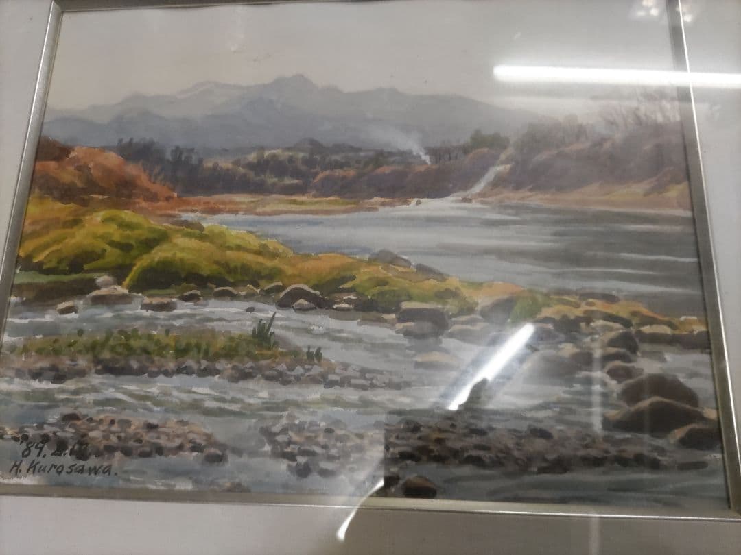 額縁入り本物の黒澤フク画伯の風景画