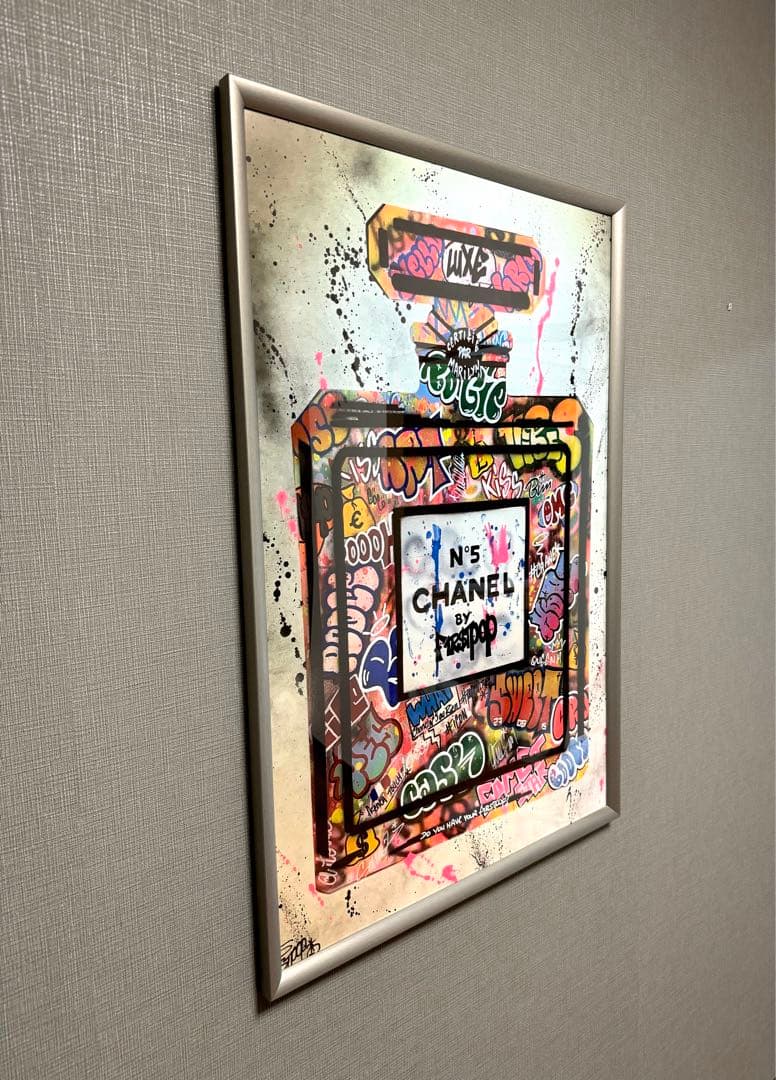 No.150フレーム付きキャンバスアート　オマージュアート　香水　chance
