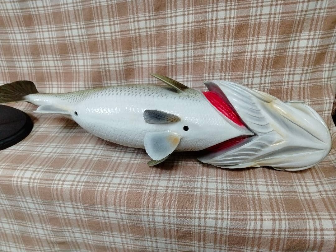 ハンドメイド　62cmブラックバス　27cmオショロコマ　フィギュア