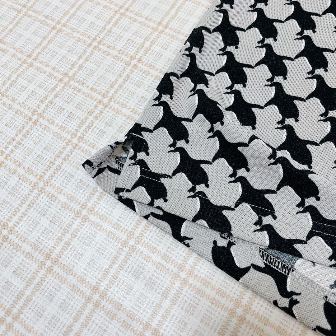【極美品】マンシングウェア 総柄 ペンギン ポロシャツ L グレー ゴルフ