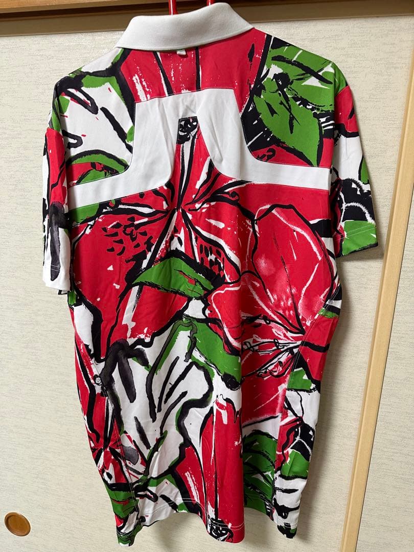 即完売　J.Lindeberg 花柄ポロシャツ 美品　 Jリンドバーグ　Lサイズ