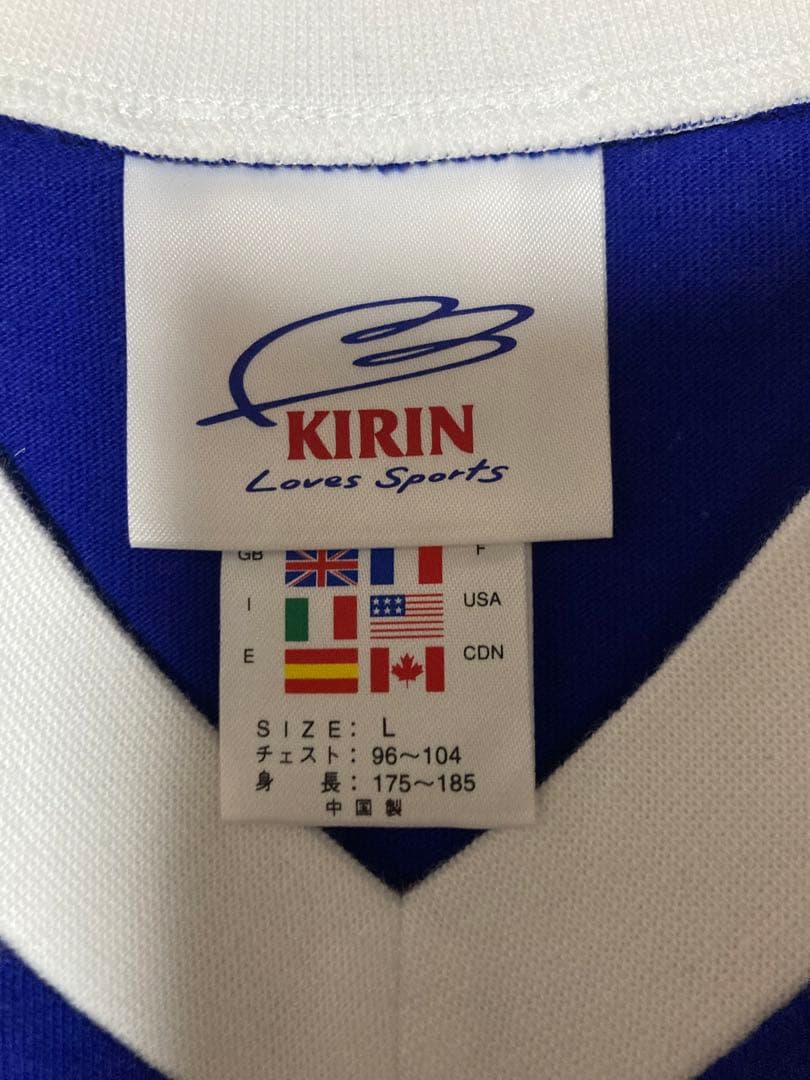 KIRIN サッカーシャツ Lサイズ 青