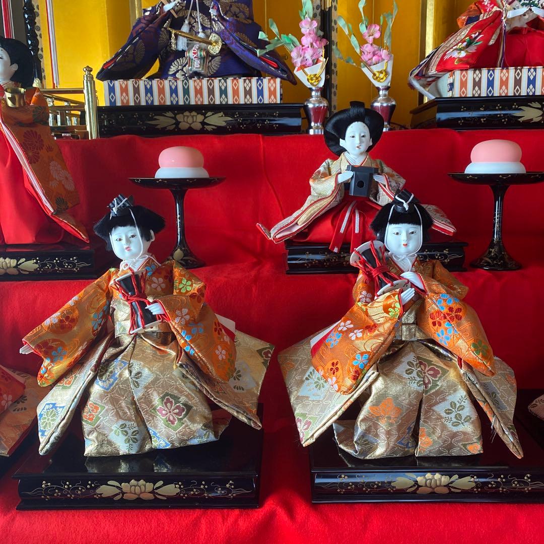45号サイズ　50年前のひな祭り 雛人形　菊水作の製作者セット(陶器使用)