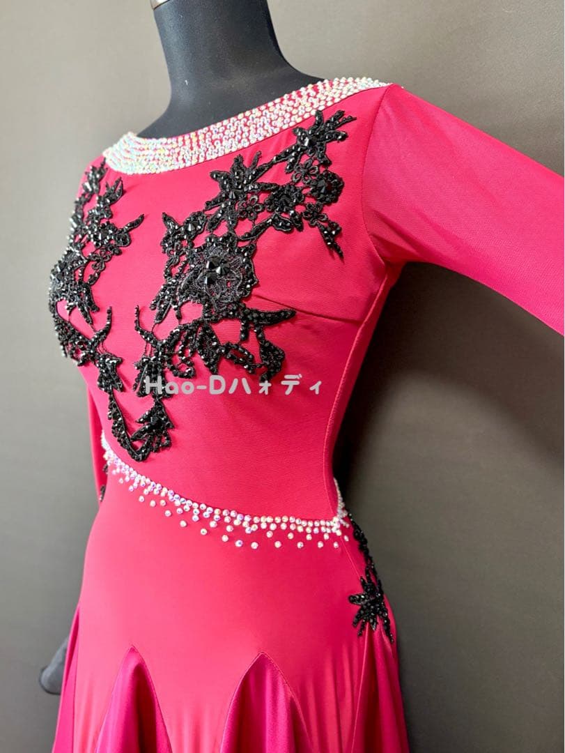 新品★ダンスドレス★スタンダード★社交ダンス★競技会★パーティー★ワインレッド