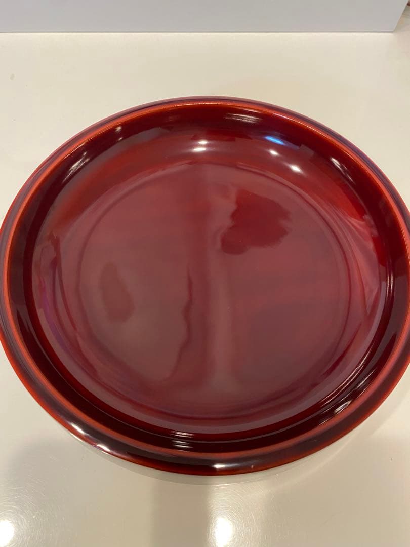 美品　輪島塗　慶塚　溜蝋色菓子器